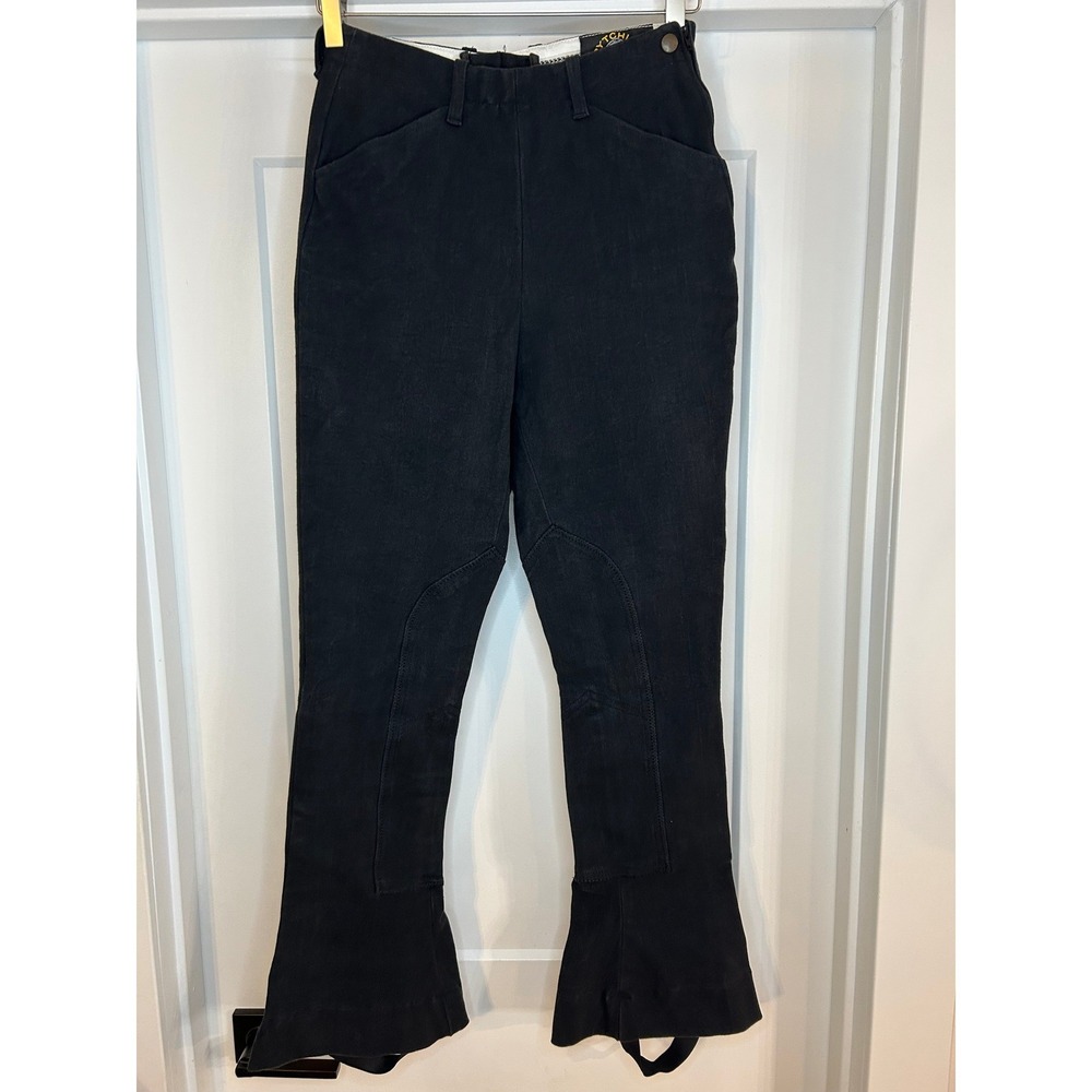 Pytchley Black Equestrian Riding Breeches‎ Jodhpurs Stirrup Pants Womens Size 28